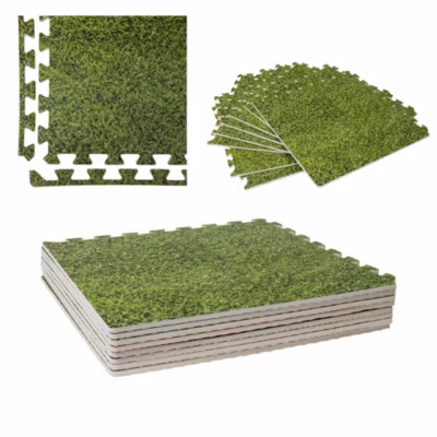 Dalle pour piscine imprimé gazon  50x50cm  1cm épaisseur 8 pièces WERKA PRO