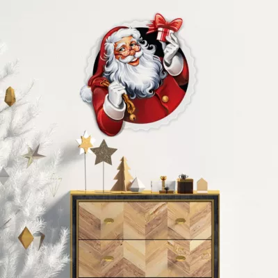 Sticker Noël père noël design – Autocollants stickers adhésifs noël – décoration fêtes – 65x60cm