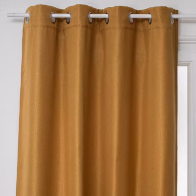 Rideau occultant Elena à oeillets – jaune moutarde 140×260 cm – Atmosphera