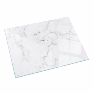Plaque de protection verre trempé cheminée Tulup 60×40 cm Modèle de marbre avec des veines 1 pc