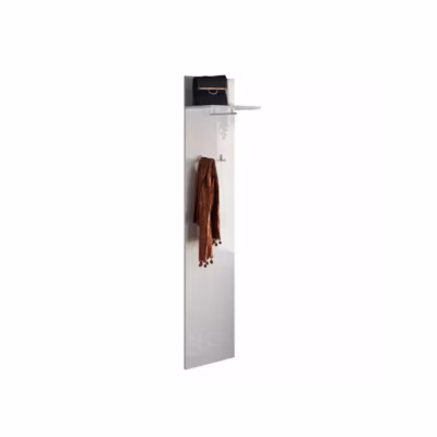 Porte manteau suspendu avec une étagère, collection KEY coloris blanc laqué brillant