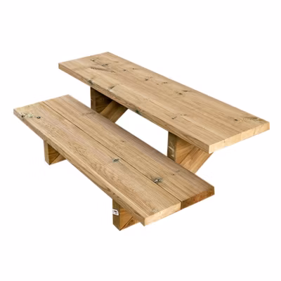 BERLIN Escalier extérieur bois 2 marches H 37cm L-100cm – sans contre marche