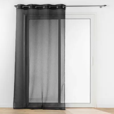 Voilage grande hauteur 140 x 280 cm voile sablé Amani Noir