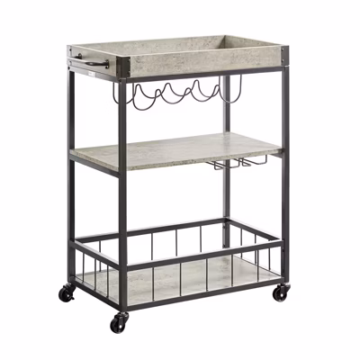 SoBuy Chariot de Service Roulant avec Plateau Repas Amovible et Desserte à Roulettes