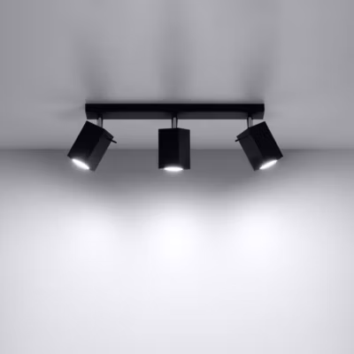 Plafonnier en acier 3 ampoules 3000K – 45x6x16cm Sollux
