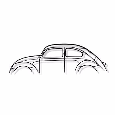 DÉCORATION MURALE EN MÉTAL – Silhouette de voiture – Cox – Coccinelle – 120 CM