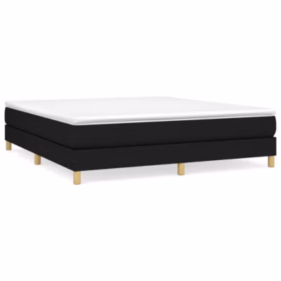 Lit double, Lit adulte, Cadre de lit à ressorts noir 160×200 cm tissu