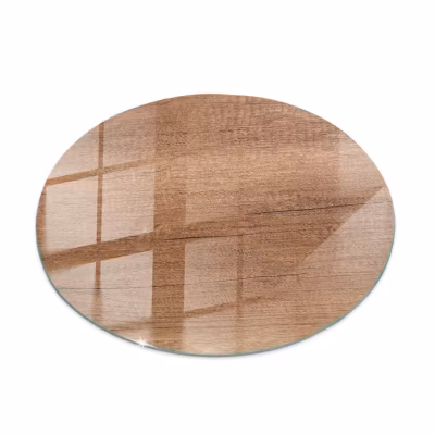 Dessus de table en verre trempé Wallfluent fi100 cm Motif naturel du bois