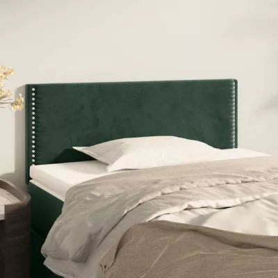 vidaXL Tête de Lit Meuble de Chambre à Coucher Accessoire de Lit Simple Tête de Cadre de Lit Intérieur Vert Foncé 345921