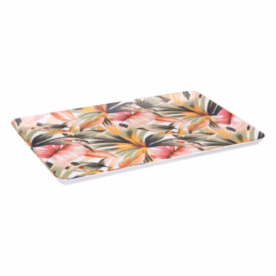 Plateau rectangle 45x30cm exotique – Blanc- 5five