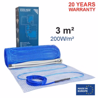 Tapis chauffant 3 m², 200 W/m², 600 W, Grand Meyer