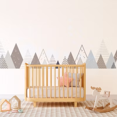 Stickers enfant montagnes scandinaves valenrika 80 x 135 cm