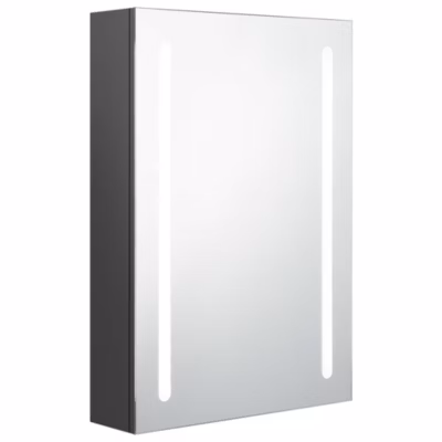 Armoire Murale à miroir LED, Armoire de Toilette, Meuble Salle de Bain gris 50x13x70 cm