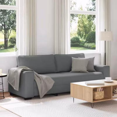 ZMH Canapé à 3 places gris foncé 180 cm tissu