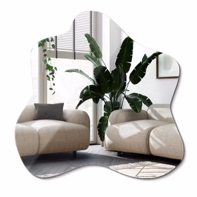 Miroir Forme Libre Wallfluent 48 x 48 cm Design Organique Pour Salon/Chambre