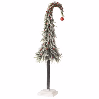 Sapin de Noël à led en plastique rouge et vert 23x23x100 cm