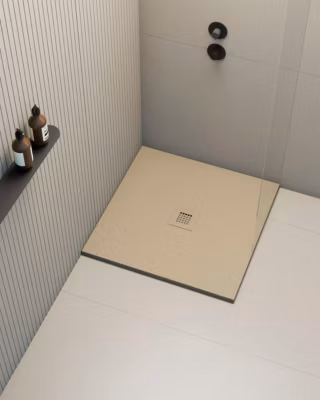 Receveur de douche extraplat carré beige 80×80 cm Hos&rsquo;s – POALGI