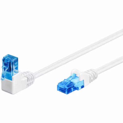 Câble RJ45 Cat6a coudé blanc 25cm GOOBAY