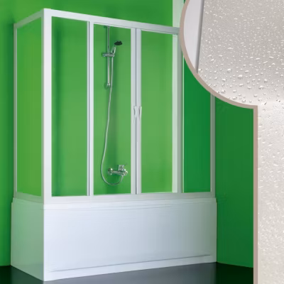 Cabine douche Pare-Baignoire 90×220 CM en acrylique mod. Plutone 2 avec ouverture centrale