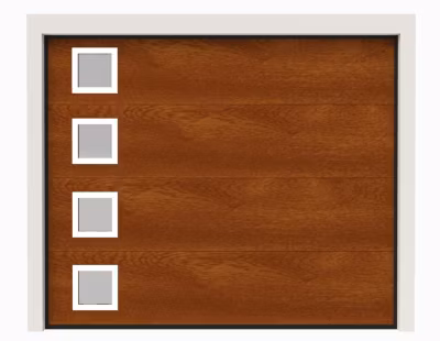 Porte de Garage Sectionnelle Motorisée 300×300 RIGA – Imitation Bois Mat (Wood Flat)