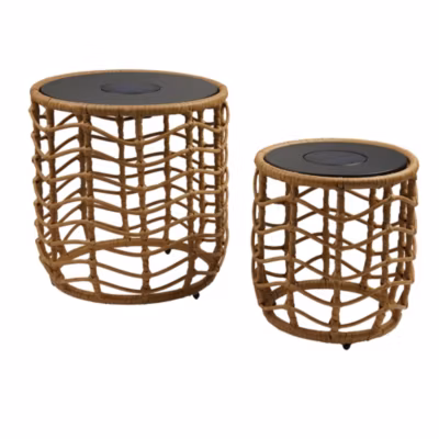 2 Tables lumineuses solaires NERITA D35/45 cm