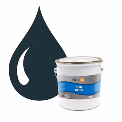 Peinture extérieure bois – Résistante aux intempéries POK BOIS – 2,5L – RAL 5001 – Bleu Vert – Clic & Pok