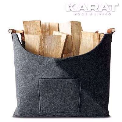 Sac en feutre Vesta Sac à bois de cheminée Sac à provisions Pliable Poignée renforcée – Floordirekt