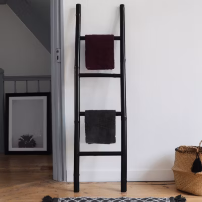 Echelle porte-serviette en bois de bambou