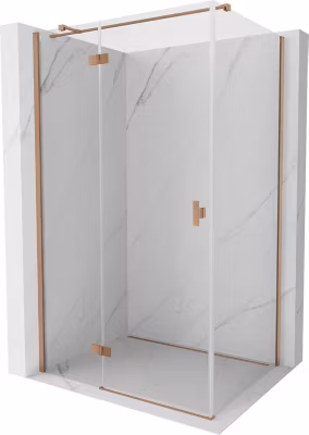 Mexen Mist-H T cabine de douche pivotante gauche 120 x 95 cm, transparent, cuivre brossé – 8A5T-120-095-65-00-L