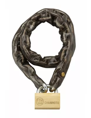 Chaîne acier cémenté zingué à clé Loops, moto, barrières, diamètre  8mm, 0.9m, gaine PVC, cadenas, 3 clés – THIRARD