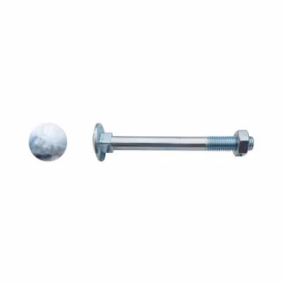 100 Boulons Tête Ronde Collet Carré TRCC 8 x 70 mm – DIN 603 – Zingué blanc – D-Work
