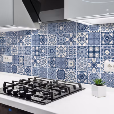 Sticker Mural Carrelage adhésif Cuisine Salle de Bain – 24 STICKERS CARRELAGES AZULEJOS ISABELLA – 24stickers15x15cm