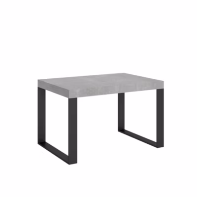 Table extensible 120/380×90 cm Tecno béton avec pieds anthracite