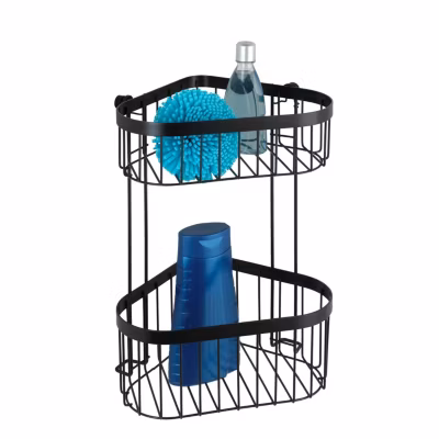 Etagère d&rsquo;angle de douche 2 niveaux en inox CLASSIC