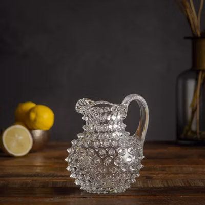 Carafon en Cristal Transparent Pointe de Diamant Élégant 14x12cm