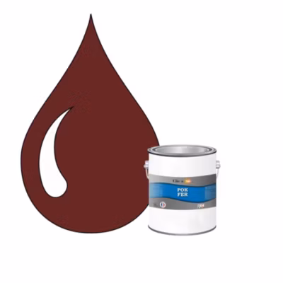Peinture fer antirouille – Laque extérieure Semi-Brillante POK FER – 1L – RAL 3009 – Rouge Oxyde