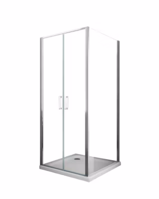 Douche de 6 mm avec un paroi fixe laterale et porte type saloon – 77,5-80 fixe x 117-120 saloon