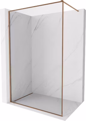 Mexen Kioto-F paroi de douche Walk-in avec cadre 85 x 202 cm, transparent 8 mm, or rose – 800-085-104-60-00