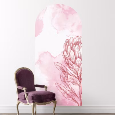 Sticker arche florale pastel 200x91cm