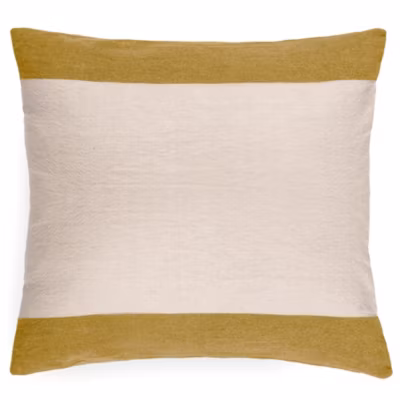 Housse de coussin en coton fil teint 45×45 cm cm JANIS jaune jasmin
