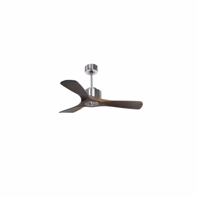 Modulo Regular Ring  – Super destratificateur et ventilateur DC 106 cm chrome pales bois sombre sans Lumière  15 à 20 m²