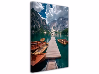 DECLINA, Tableau toile imprimée Paysage, Tableau toile déco Pragser Wildsee, 50×80 cm