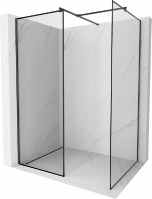 Mexen Kioto paroi de douche Walk-in 150 x 110 cm, cadre noir, noir – 800-150-202-70-70-110