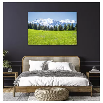Tableau toile en kit PAYSAGE  MONT BLANC 140 x 95 cm – Toile textile sans PVC, Made in France par Scenolia