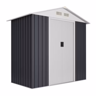 Abri de Jardin Métal Advanced Second 2,1 m² – 158x125x200cm – Porte coulissante double – Grilles de ventilation – Toit à pignon