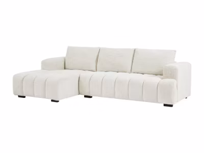 Canapé d&rsquo;angle gauche en tissu texturé beige BENOLA