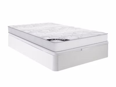 Ensemble 140 x 190 cm sommier coffre blanc + matelas ressorts ensachés ép.20cm – SONGE de YSMÉE