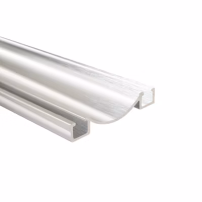 Rail bas alu pour placard coulissant – 1950mm – Inox Brossé