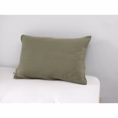 Taie d&rsquo;oreiller en double gaze de coton 50 x 70 cm Romarin