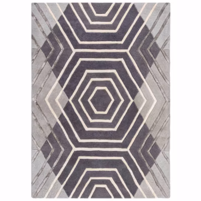 Tapis salon et chambre moderne laine tissé main HOWARD 120×170 cm